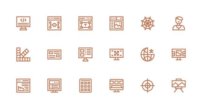 18 fuerte carrera línea diseños para web diseño íconos usuario interfaz íconos para digital productos vector