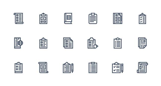 fuerte carrera línea íconos desde formas conjunto con 18 vectores moderno icono conjunto