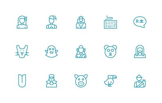 Regular Line Style Character Icons with 15 Vectors Digital Product Icons for Fast Delivery