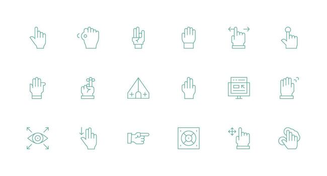 Minimal Line Style Cursor Icons with 18 Vectors Theme-Based Icon Pack
