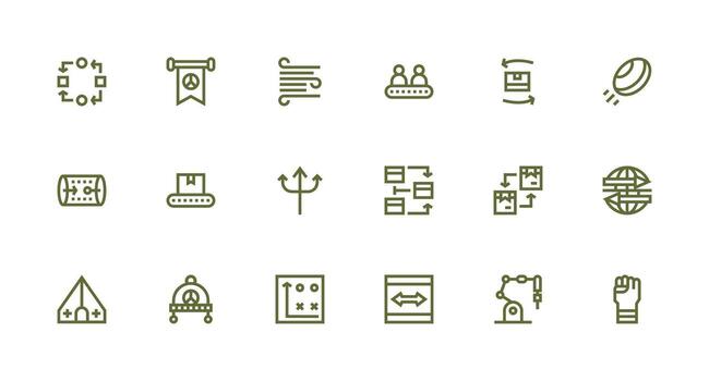 movimiento icono conjunto con 18 fuerte carrera línea gráficos tablero icono serie vector