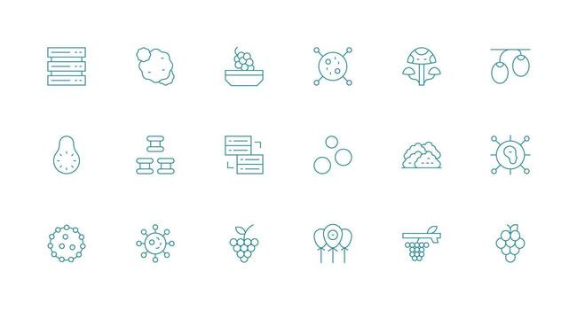 Cluster featuring 18 Icons in Minimal Line Design Icon Set for Projects vector