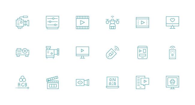 Minimal Line Icons from Set with 18 Vectors Theme-Based Icon Pack
