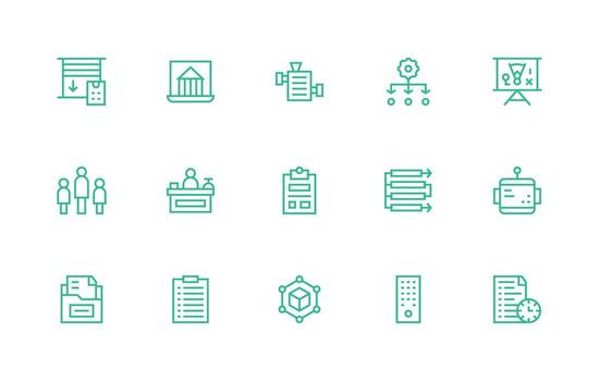 15 íconos para administración en regular línea formato escalable íconos para multiplataforma interfaces vector