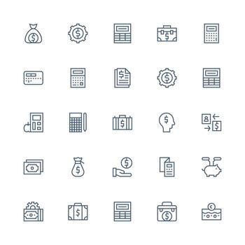 Medium Stroke Outline Icons from Budgeting Set with 25 Vectors High-Resolution Icons for Any Platform