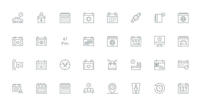32 íconos para cita en Delgado línea formato neutral estilo íconos para ninguna proyecto vector
