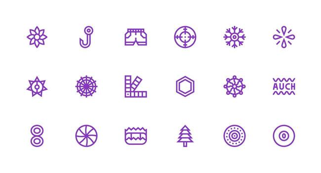 18 Icons for Graphic Element in Strong Stroke Line Format Lightweight Icon Series vector