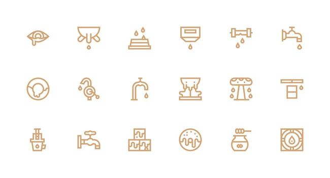 goteo icono conjunto con 18 fuerte carrera línea gráficos web y aplicación icono paquete colección vector