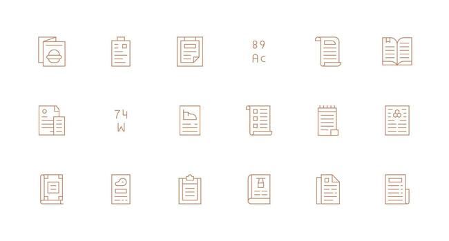 18 Minimal Line Designs for Specifications Icons Neatly Designed Icons for Web Platforms vector