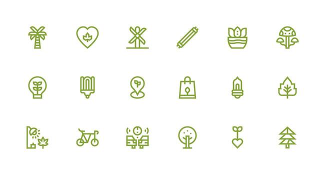 eco simpático icono conjunto con 18 fuerte carrera línea gráficos pulcramente diseñado íconos para web plataformas vector