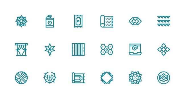 18 Strong Stroke Line Vectors for Patterned Theme Multi-Purpose Icon Set
