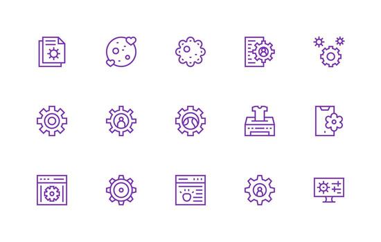 15 Regular Line Vectors for Customization Theme General Use Icon Pack