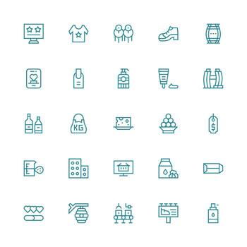 Medium Stroke Outline Icons from Product Set with 25 Vectors Versatile Icon Collection for Designers