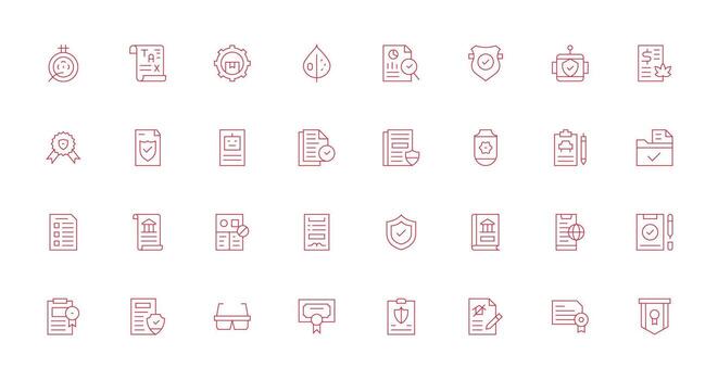 conformidad presentando 32 íconos en Delgado línea diseño esencial íconos para rápido ui edificio vector