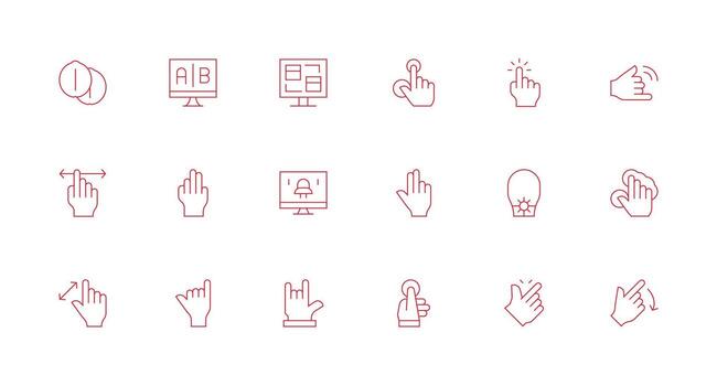 18 íconos para ui en mínimo línea formato web y aplicación icono paquete colección vector