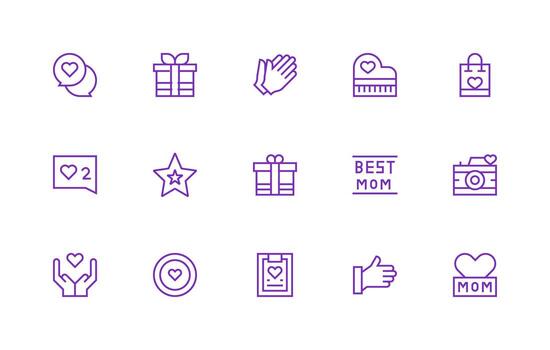 Appreciation featuring 15 Icons in Regular Line Design Reliable Icons for All Interfaces vector