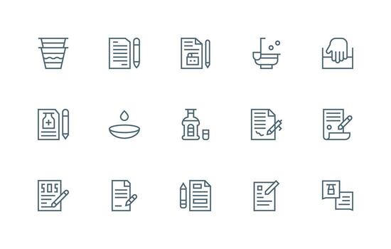 15 Regular Line Icons for Fill Graphics Full Icon Library for UI Designers vector