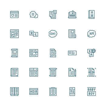 Medium Stroke Outline Icons from Text Set with 25 Vectors Interface Icon Collection for Daily Projects