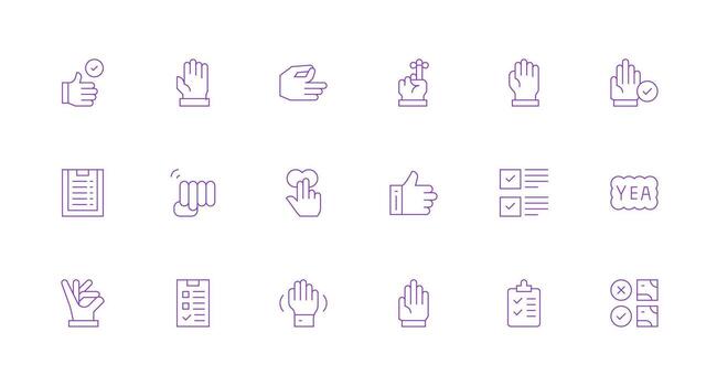 Confirm Set with 18 Minimal Line Icons Reusable Icon Set vector