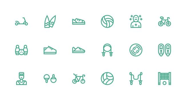 fuerte carrera línea estilo activo íconos con 18 vectores pulcramente diseñado íconos para web plataformas
