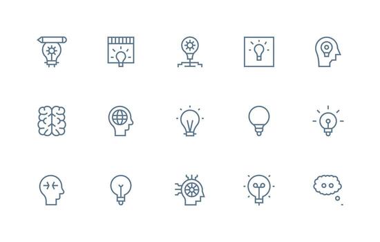15 Regular Line Vectors for Thinking Theme Design Ready Icon Set for Teams