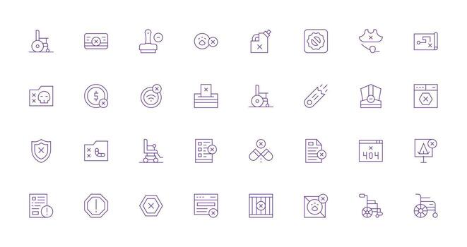 32 Thin Line Icons for Invalid Graphics App Icon Pack vector