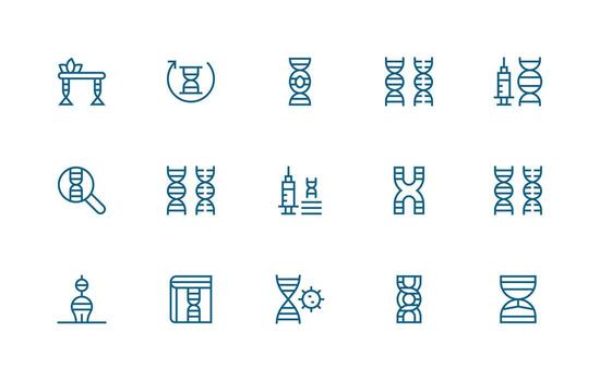 15 Regular Line Icons for Dna Graphics Multi-Style Icon Collection vector