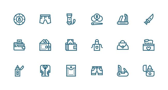 18 Strong Stroke Line Icons for Pocket Graphics Icons Built for Visual Consistency Pack vector