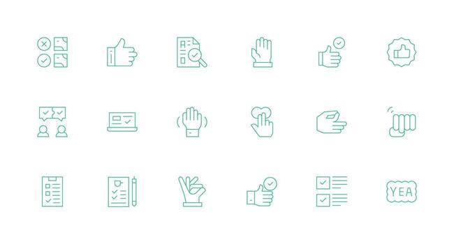 Minimal Line Icons from Confirm Set with 18 Vectors Lightweight Icon Series for Fast Prototypes