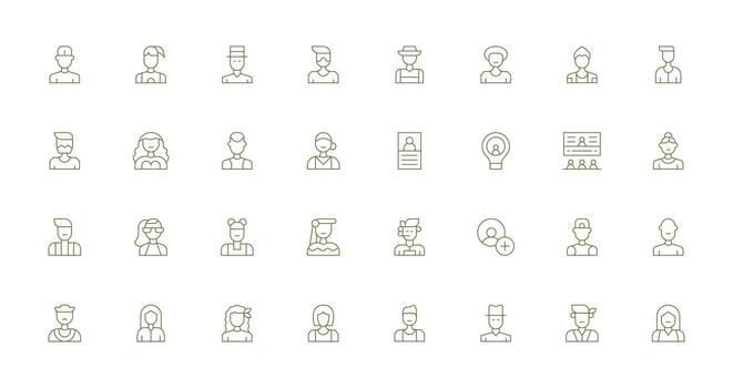 Thin Line Icons from Individual Set with 32 Vectors Fully Editable Icon Set for Web