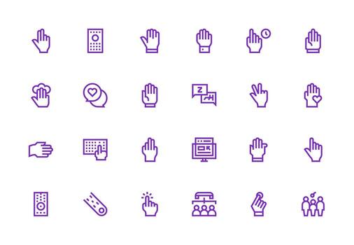 24 Icons for Interact in Thick Line Line Format Full Icon Library for UI Designers vector
