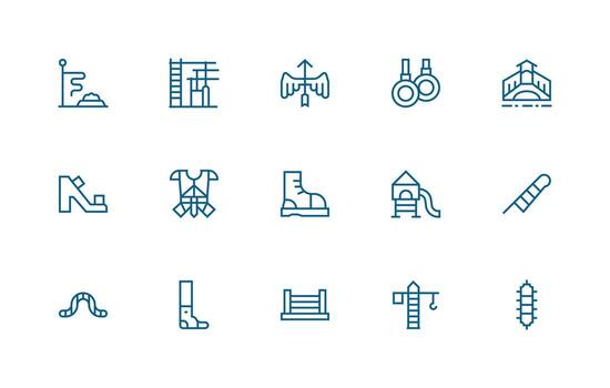 Climbing featuring 15 Icons in Regular Line Design Versatile Icon Collection for Designers vector