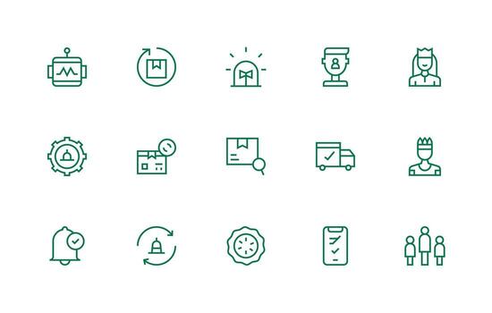 15 regular línea estilo íconos desde estado colección esencial icono colección vector