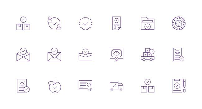 Accepted Visual Pack containing 18 Minimal Line Icons Neutral Style Icons for Any Project vector