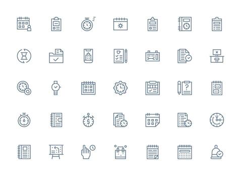 35 Regular Clean Line Vectors for Task Theme Complete Icon Set for Mobile Apps