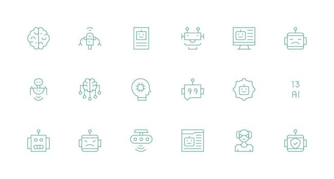 Minimal Line Icons from Ai Set with 18 Vectors Interface Icons for Daily Use