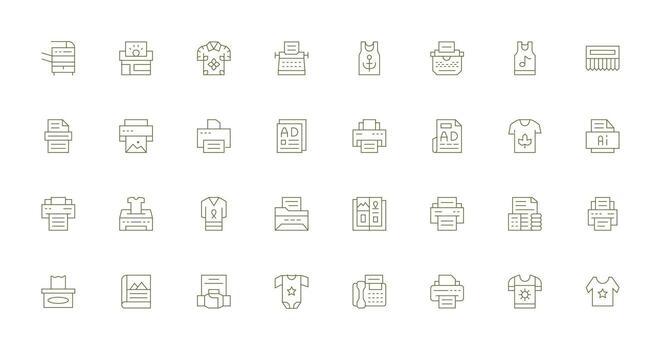 32 Thin Line Designs for Print Icons Clean Icon Collection for Web Use vector