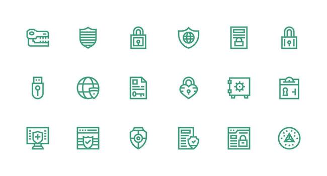 cifrado incluso 18 fuerte carrera línea ilustraciones interfaz icono colección para diario proyectos vector