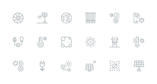 solar visual paquete conteniendo 18 mínimo línea íconos pulcramente diseñado íconos para web plataformas vector