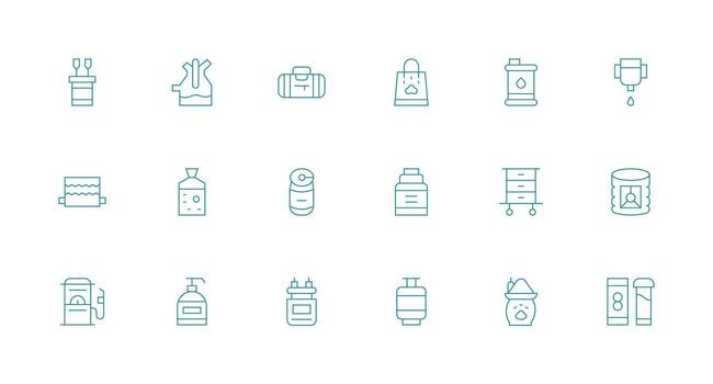 Minimal Line Style Supply Icons with 18 Vectors Essential Icon Set for Teams