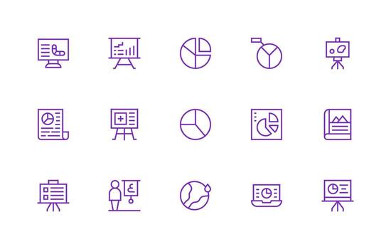 Infographic Visual Pack containing 15 Regular Line Icons Interface Icons for Daily Use vector