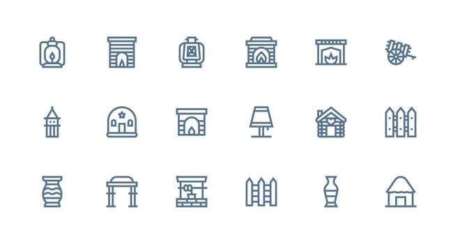 18 Strong Stroke Line Style Icons from Rustic Collection Clean Set for Layout Prototypes vector