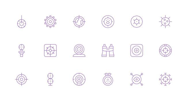 Scope Design Icons featuring 18 in Minimal Line Style Outline Icon Pack vector