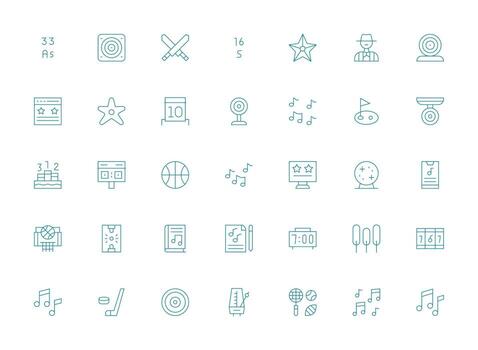 Light Line Style Score Icons with 35 Vectors Essential Icons for Rapid UI Building
