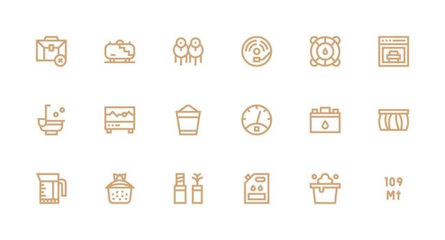 18 Strong Stroke Line Icons for Capacity Graphics UI Icon Set vector