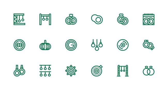 fuerte carrera línea estilo anillos íconos con 18 vectores equilibrado icono conjunto para funcional diseño
