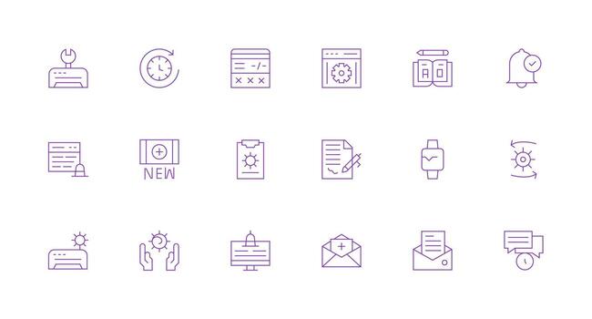 actualizar incluso 18 mínimo línea ilustraciones completamente editable icono conjunto para web vector