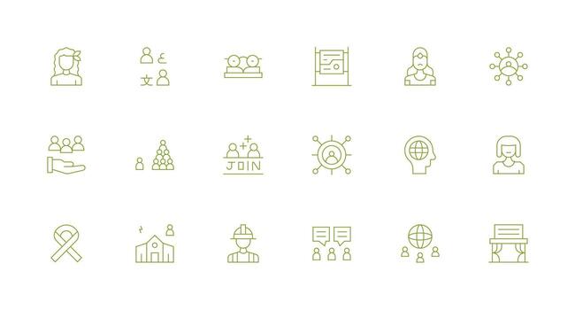 Community Set with 18 Minimal Line Icons Basic Icon Series vector