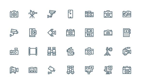 Camera featuring 28 Icons in Bold Line Design UI Icon Set vector