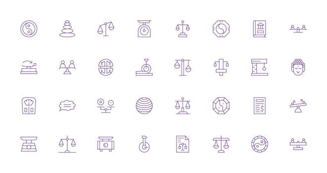 Balance featuring 32 Icons in Thin Line Design Scalable Icons for Cross-Platform Interfaces vector